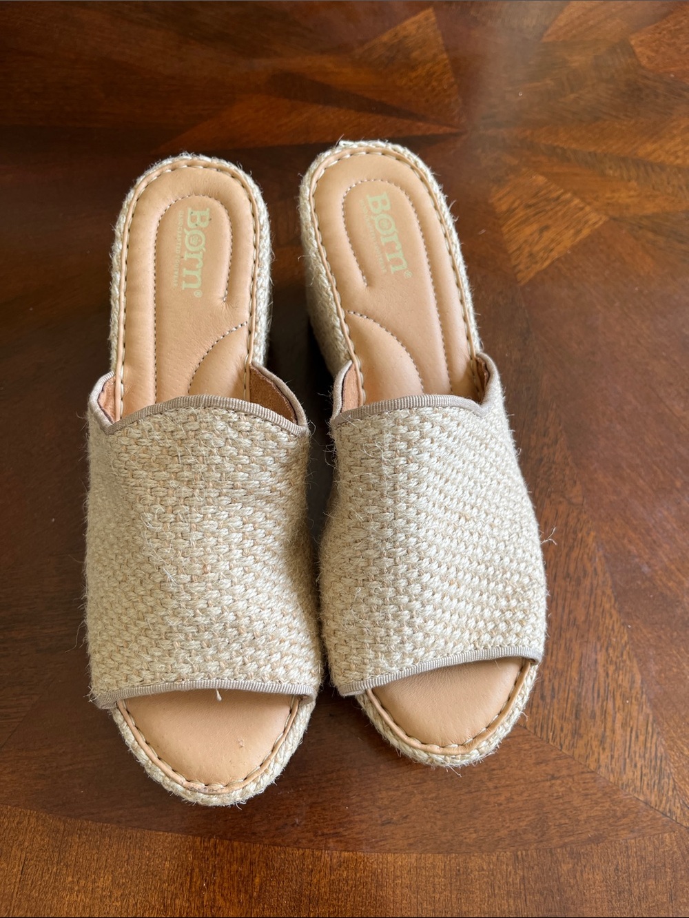 Born Natural Woven Slide Mules